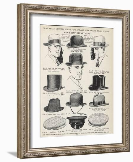 A Variety of Men's Hats-null-Framed Photographic Print