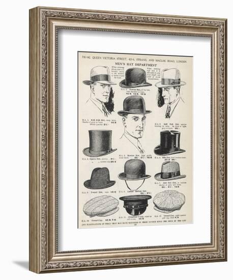 A Variety of Men's Hats-null-Framed Photographic Print