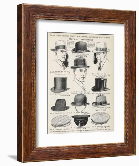 A Variety of Men's Hats-null-Framed Photographic Print