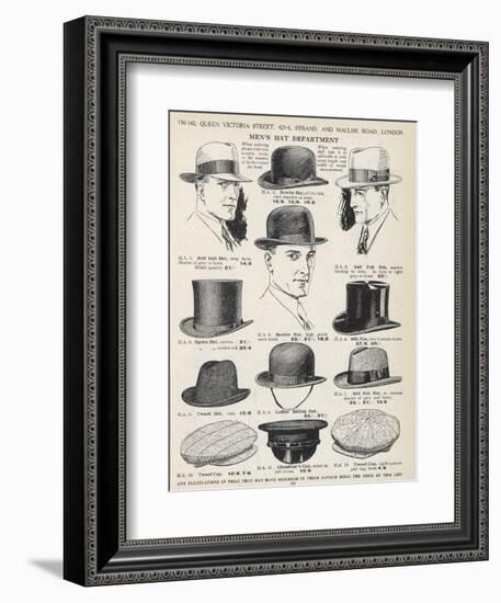 A Variety of Men's Hats-null-Framed Photographic Print