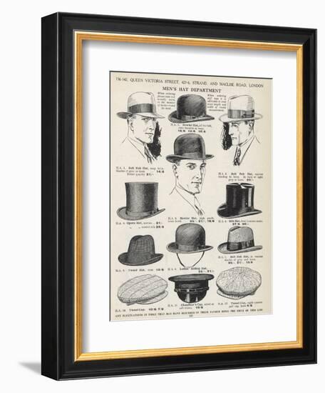 A Variety of Men's Hats-null-Framed Photographic Print