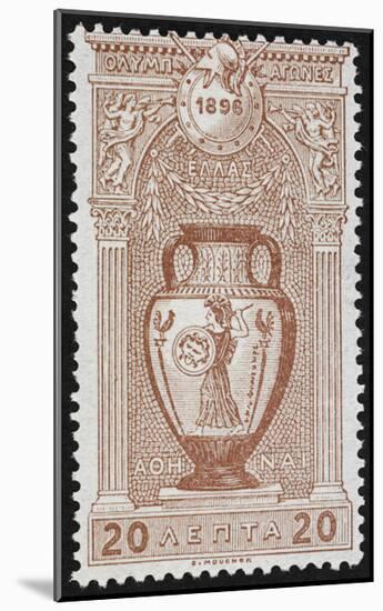 A Vase Depicting Pallas Athene Greece 16 Olympic Games Lepta Unused Giclee Print Art Com