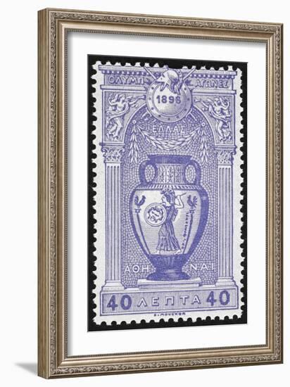 A Vase Depicting Pallas Athene. Greece 1896 Olympic Games 40 Lepta, Unused-null-Framed Giclee Print