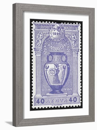 A Vase Depicting Pallas Athene. Greece 1896 Olympic Games 40 Lepta, Unused-null-Framed Giclee Print