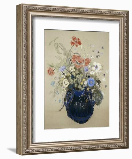 A Vase of Blue Flowers, circa 1905-08-Odilon Redon-Framed Giclee Print