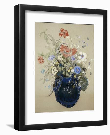 A Vase of Blue Flowers, circa 1905-08-Odilon Redon-Framed Giclee Print