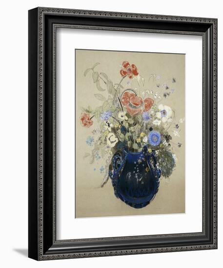 A Vase of Blue Flowers, circa 1905-08-Odilon Redon-Framed Giclee Print