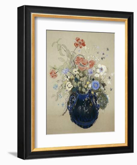 A Vase of Blue Flowers, circa 1905-08-Odilon Redon-Framed Giclee Print