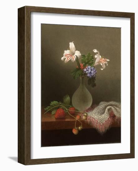 A Vase of Corn Lilies and Heliotrope, 1863-Martin Johnson Heade-Framed Giclee Print