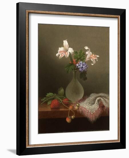 A Vase of Corn Lilies and Heliotrope, 1863-Martin Johnson Heade-Framed Giclee Print