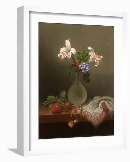 A Vase of Corn Lilies and Heliotrope, 1863-Martin Johnson Heade-Framed Giclee Print