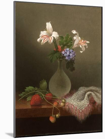 A Vase of Corn Lilies and Heliotrope, 1863-Martin Johnson Heade-Mounted Giclee Print