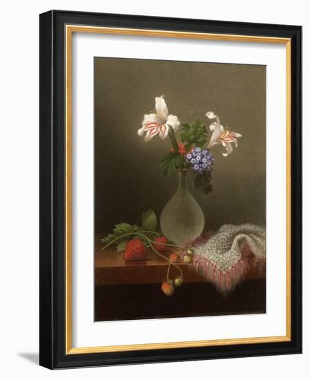 A Vase of Corn Lilies and Heliotrope, 1863-Martin Johnson Heade-Framed Giclee Print