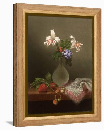 A Vase of Corn Lilies and Heliotrope, 1863-Martin Johnson Heade-Framed Premier Image Canvas