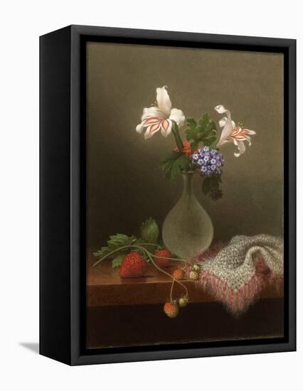 A Vase of Corn Lilies and Heliotrope, 1863-Martin Johnson Heade-Framed Premier Image Canvas