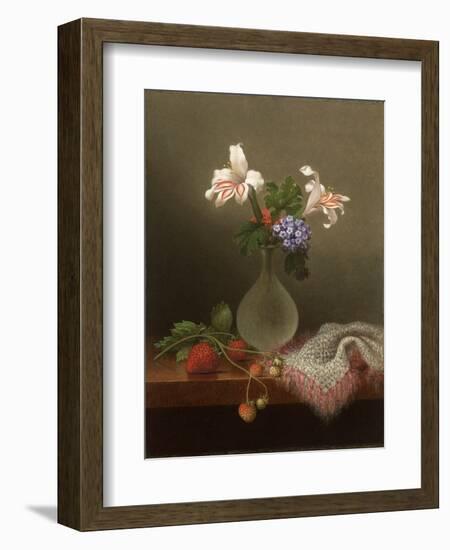 A Vase of Corn Lilies and Heliotrope, 1863-Martin Johnson Heade-Framed Giclee Print