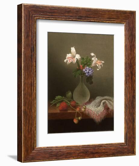 A Vase of Corn Lilies and Heliotrope, 1863-Martin Johnson Heade-Framed Giclee Print