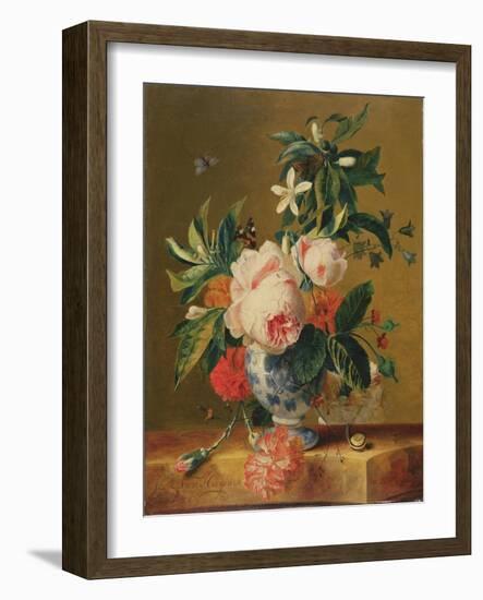 A Vase of Flowers, 1729-Michiel van Huysum-Framed Giclee Print