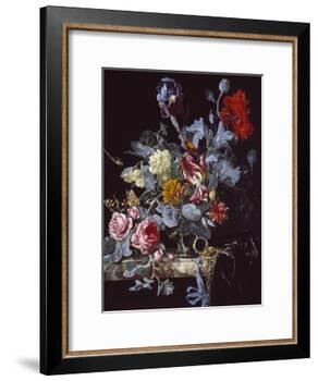 A Vase of Flowers with a Watch-Willem van Aelst-Framed Giclee Print