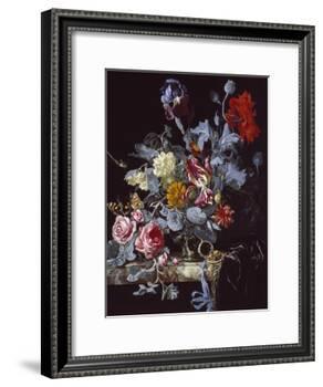 A Vase of Flowers with a Watch-Willem van Aelst-Framed Giclee Print