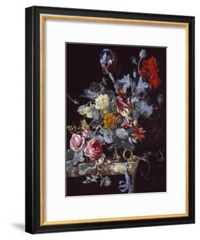 A Vase of Flowers with a Watch-Willem van Aelst-Framed Giclee Print