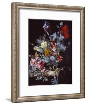 A Vase of Flowers with a Watch-Willem van Aelst-Framed Giclee Print