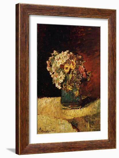 A Vase of Flowers-Adolphe Joseph Thomas Monticelli-Framed Giclee Print