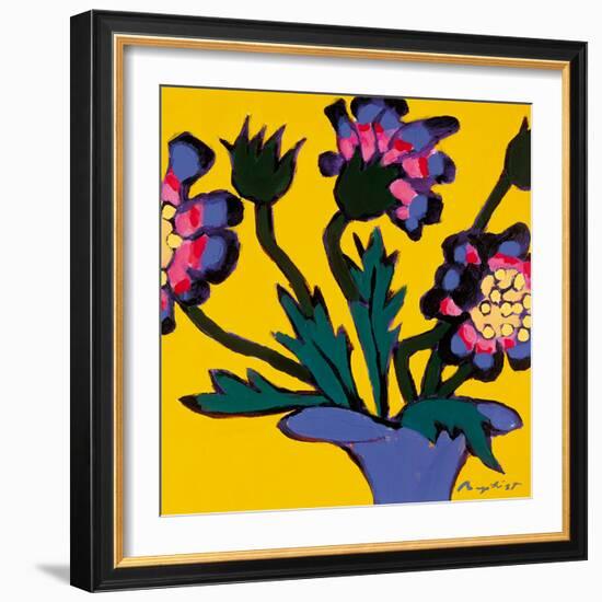 A Vase of Scabious-Gerry Baptist-Framed Giclee Print