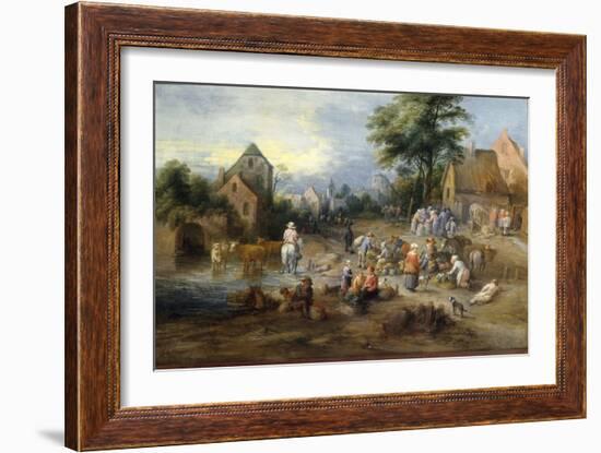 A Vegetable Market Near A Village-Theobald Michau-Framed Giclee Print