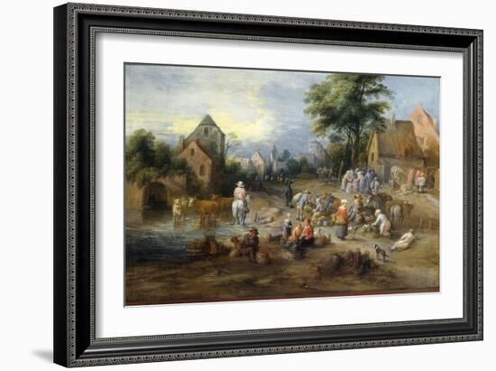 A Vegetable Market Near A Village-Theobald Michau-Framed Giclee Print