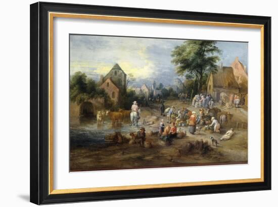 A Vegetable Market Near A Village-Theobald Michau-Framed Giclee Print