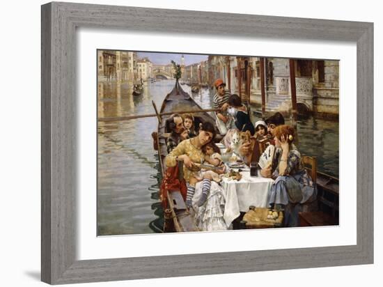 A Venetian Al Fresco, 1885 (Oil on Canvas)-William Logsdail-Framed Giclee Print