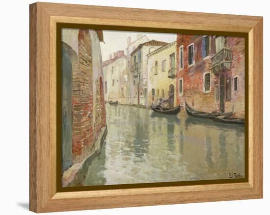 A Venetian Backwater-Fritz Thaulow-Framed Premier Image Canvas