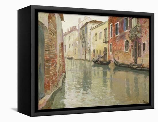 A Venetian Backwater-Fritz Thaulow-Framed Premier Image Canvas