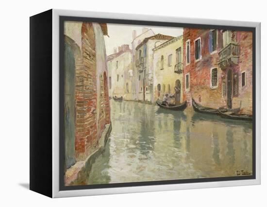 A Venetian Backwater-Fritz Thaulow-Framed Premier Image Canvas