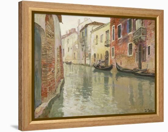 A Venetian Backwater-Fritz Thaulow-Framed Premier Image Canvas