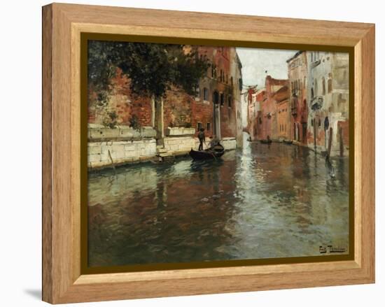 A Venetian Backwater-Fritz Thaulow-Framed Premier Image Canvas