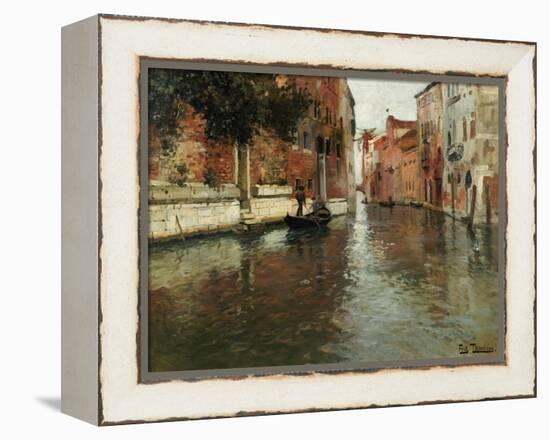 A Venetian Backwater-Fritz Thaulow-Framed Premier Image Canvas