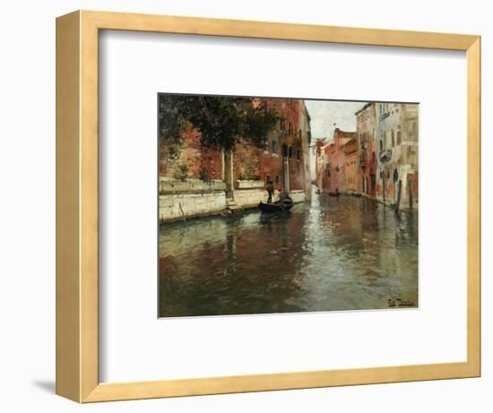 A Venetian Backwater-Fritz Thaulow-Framed Premium Giclee Print