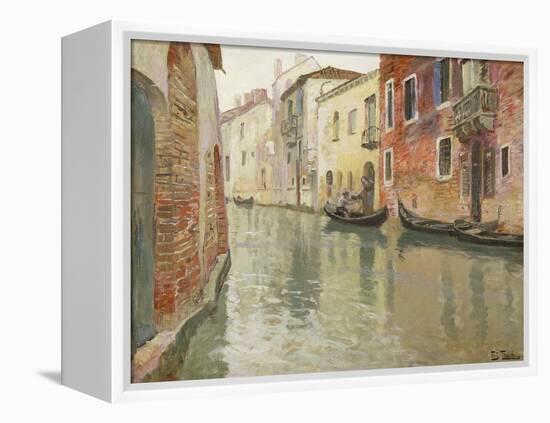 A Venetian Backwater-Frits Thaulow-Framed Premier Image Canvas