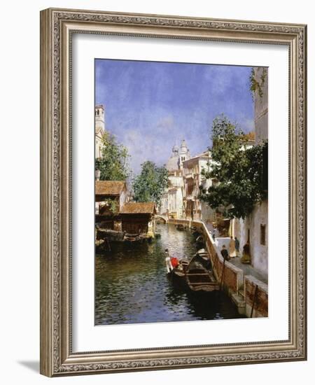 A Venetian Canal Scene-Rubens Santoro-Framed Giclee Print