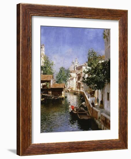 A Venetian Canal Scene-Rubens Santoro-Framed Giclee Print