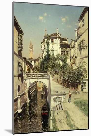 A Venetian Canal Scene-Rico y Ortega Martin-Mounted Giclee Print