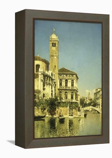 A Venetian Canal Scene-Martin Rico y Ortega-Framed Premier Image Canvas