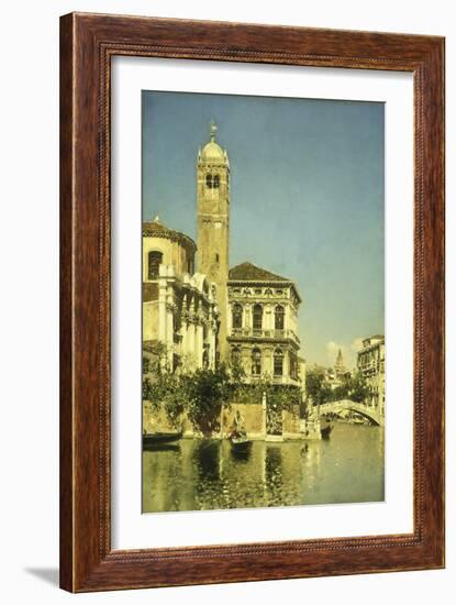 A Venetian Canal Scene-Martin Rico y Ortega-Framed Giclee Print