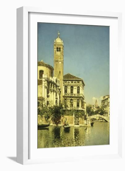 A Venetian Canal Scene-Martin Rico y Ortega-Framed Giclee Print