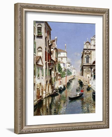 A Venetian Canal with the Scuola Grande Di San Marco and Campo San Giovanni E Paolo, Venice-Rubens Santoro-Framed Giclee Print