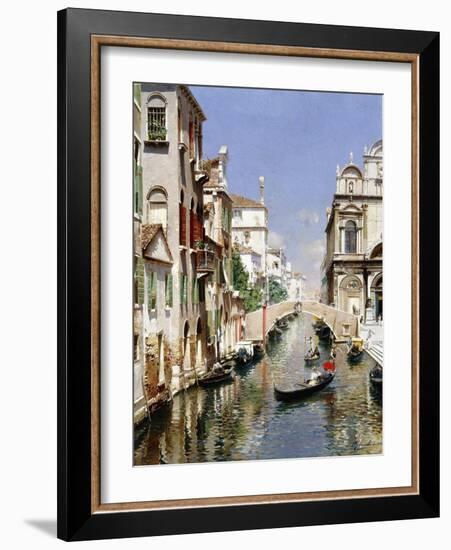 A Venetian Canal with the Scuola Grande Di San Marco and Campo San Giovanni E Paolo, Venice-Rubens Santoro-Framed Giclee Print