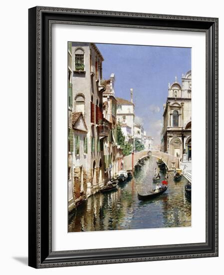 A Venetian Canal with the Scuola Grande Di San Marco and Campo San Giovanni E Paolo, Venice-Rubens Santoro-Framed Giclee Print