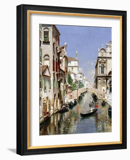A Venetian Canal with the Scuola Grande Di San Marco and Campo San Giovanni E Paolo, Venice-Rubens Santoro-Framed Giclee Print